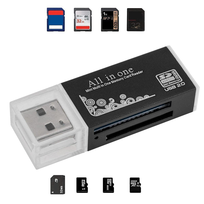  [AUSTRALIA] - Acuvar Ultra High Speed Memory Card Reader & Writer for SD, SDHC, SDXC, MicroSD, MicroSDHC, MicroSDXC, Computers and All USB Enabled Devices Plug and Play OSX Windows Chrome c) Black