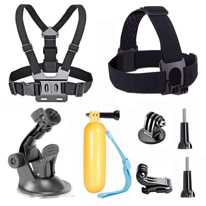  [AUSTRALIA] - TEKCAM Action Camera Chest Mount Head Strap Suction Cup Floating Hand Grip 4K Action Camera Accessory Compatible with AKASO EK7000/Brave 4/V50 Elite/Dragon Touch/Vemont/Gopro Hero 9 8 7 and More