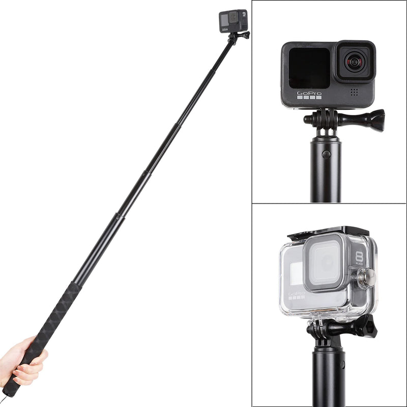  [AUSTRALIA] - 79inch Long Selfie Stick for GoPro 11 10 9 8 7 6 5 Blcak 4 Silver Go Pro Max Session, DJI Osmo Action 2,AKASO,Insta360 One R Cameras, 45-200cm Extendable Pole Monopod