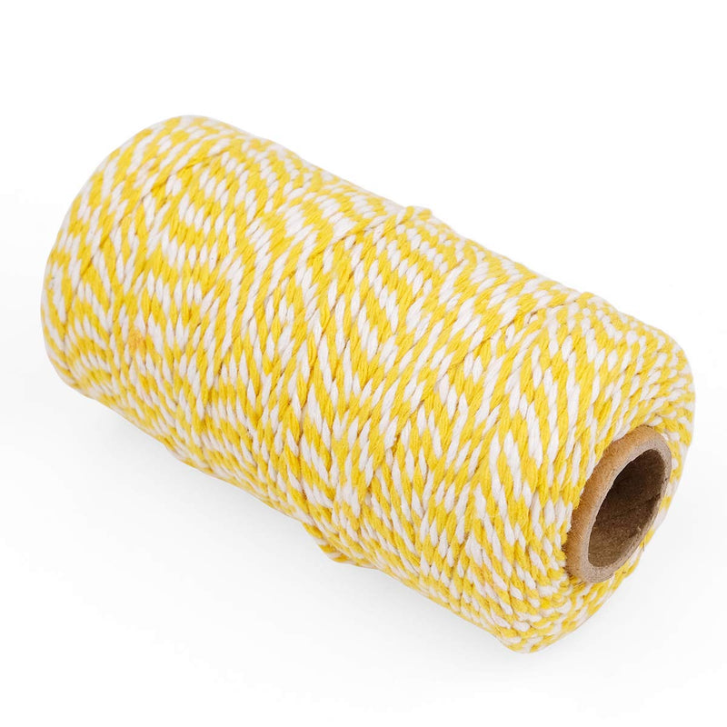  [AUSTRALIA] - Eison Wedding Twine Holiday Twine Cotton Bakery String Yellow and White Twine Rope Cord for Wedding and Holiday Gift Wrapping, Arts Crafts 656 Feet (Yellow+White) Yellow+white