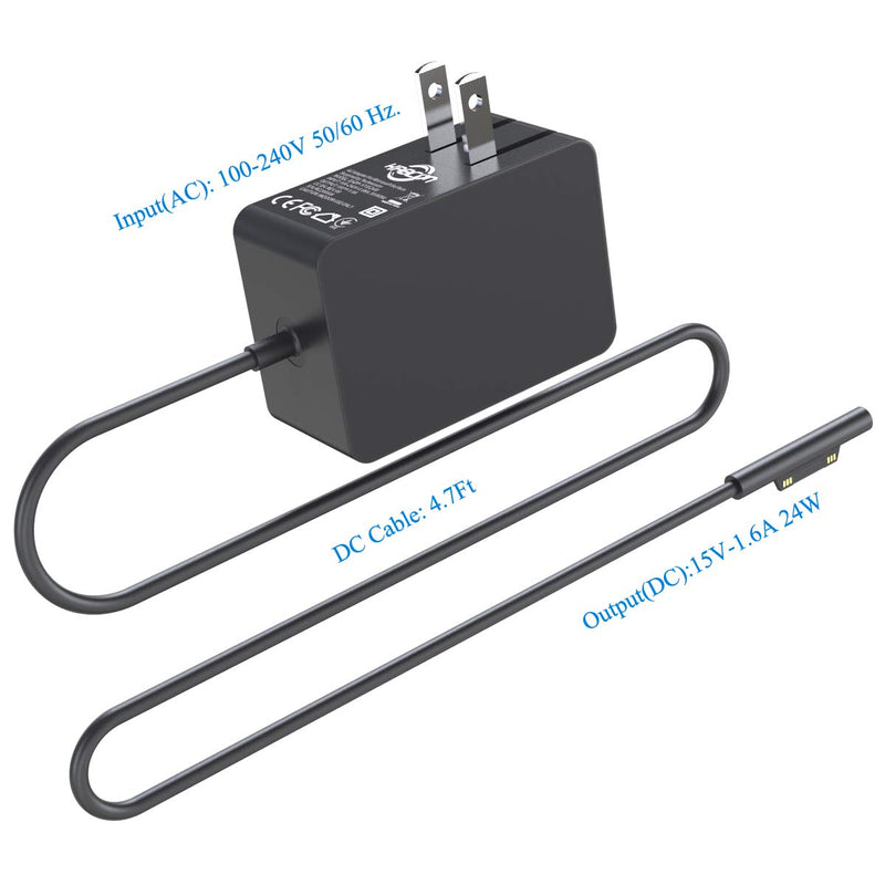 [AUSTRALIA] - Surface Go Charger,Power Supply Adapter 24W 15V 1.6A Compatible with Surface Go/Go 2 Surface Pro 4 Core m3 Surface Pro 3 Core m3 Surface Pro 2017 Core m3 Tablet Surface Laptop Core m3 Travel Case