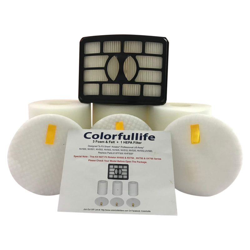 Colorfullife Filters for Shark Rotator Pro Lift-Away NV500, NV501, NV502, NV503, NV505, NV510, NV520,NV552,UV560, Xff500 Xhf500 (Not Fit NV650,NV750 Series) - LeoForward Australia