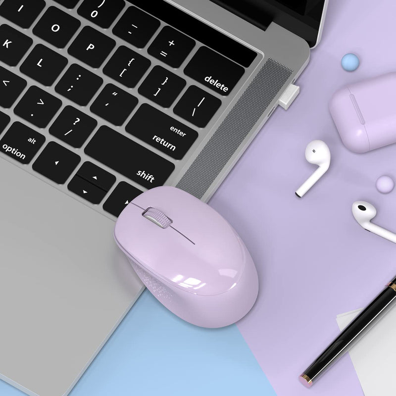  [AUSTRALIA] - Wireless Mouse, Trueque 2.4G Silent Computer Mice, 1600 DPI USB Mouse for Laptop, Chromebook, PC, Notebook, Desktop, Windows, Mac purple