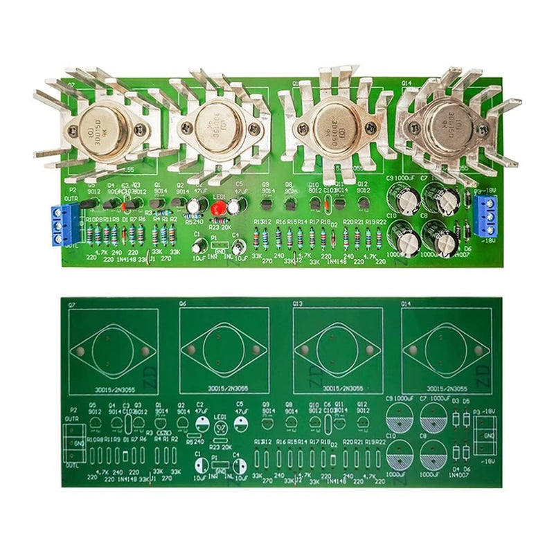  [AUSTRALIA] - OCL amplifier boards soldering set, TJ-56-4 high performance OCL amplifier board module, 100W two-channel stereo sound electronics experiment DIY kit