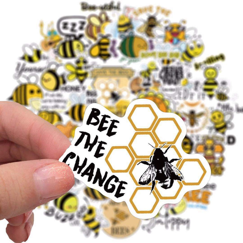  [AUSTRALIA] - 50 PCS Honey Bee Inspirational Stickers, Vinyl Waterproof Reward Motivational Stickers for Teens, Kids, Youth, Adults, Cute Positive Words Stickers for Hydro Flasks, Water Bottle, Laptop, Skateboard Type-b