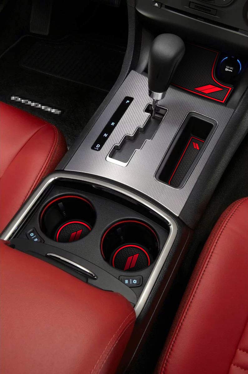  [AUSTRALIA] - Auovo Anti dust Mats for Dodge Charger 2015 2016 2017 2018 2019 2020 Accessories Custom Fit Cup Holder Liners Mats(6pcs/Set, red) red 6 pcs