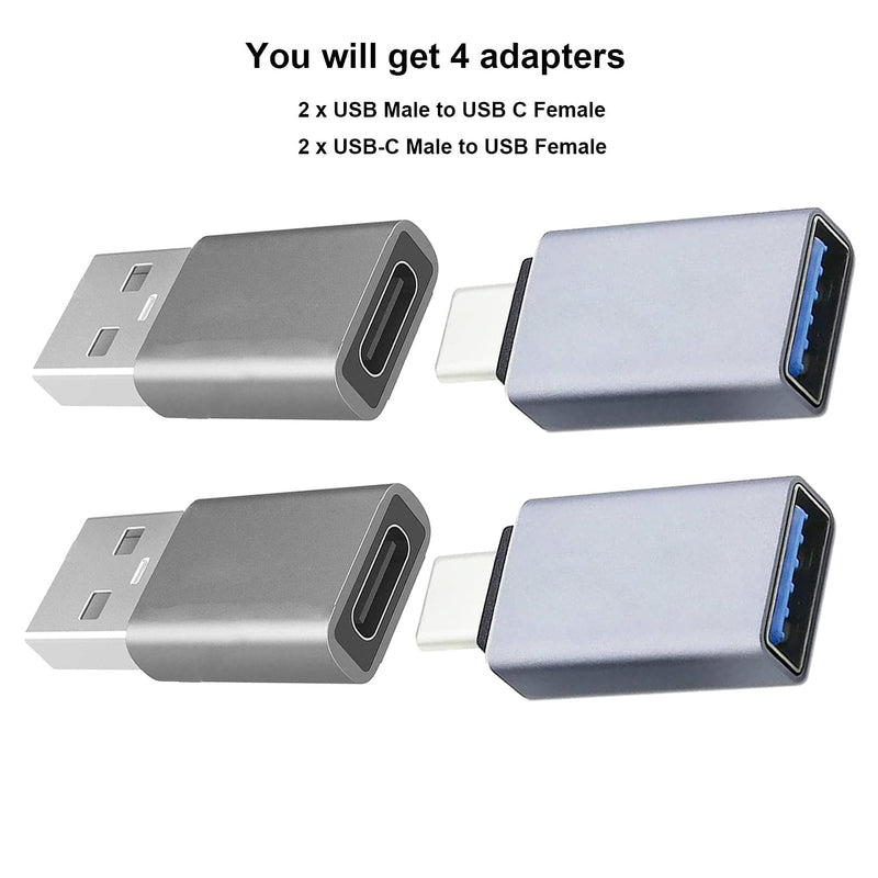  [AUSTRALIA] - USB C to USB Connector Adapter USB 3.0 to USB C Converter 4-Pack USB C Male to USB 3.0 Female 2pcs,USB 3.0 Male to USB C Female 2pcs, for MacBook Pro iPad Pro and More Type C or Thunderbolt 3 Device