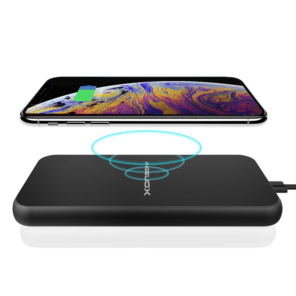  [AUSTRALIA] - Qi Wireless Charger, ANGELIOX USB-C 7.5W Fast Cordless Charger Compatible iPhone Xs Max/XS/XR/X/8/8+,10W Wireless Charging Pad Station for Samsung Galaxy S10/S10+/S10e/S9/S9+/S8 Plus Rectangle Wireless Charger