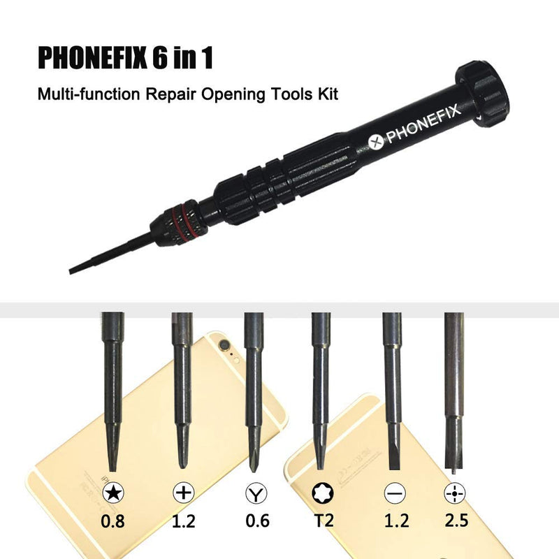  [AUSTRALIA] - DIYPHONE 6 in 1 Profession Screwdrivers Set For iPhone Repair Screwdriver Set Mobile Phone Opening Hand Tools Kit with 6 Bits 6-IN-1