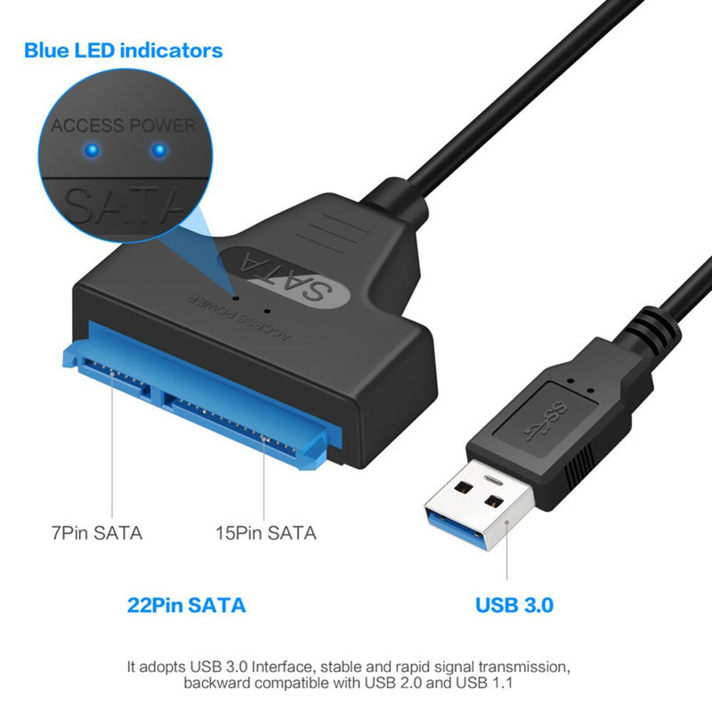 Maxmoral Super Speed USB 3.0 to Sata III 2.5 inch Hard Drive Adapter Converter Cable,Supports UASP SATA III II I to USB 3.0,External 2.5" HDD SSD Serial ATA Cable Converter - LeoForward Australia