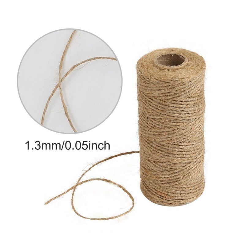  [AUSTRALIA] - Tenn Well Natural Jute Twine, 656 Feet 2Ply Brown Twine String for Crafts, Gift Wrapping, Packing, Gardening and Wedding Decoration (2PCS X 328 Feet) 2PCS/656Feet(328FT/PC)