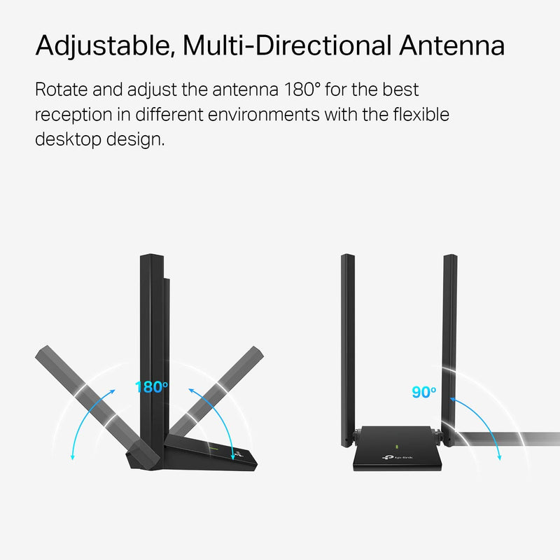  [AUSTRALIA] - TP-Link USB WiFi Adapter Dual Band Wireless Network Adapter for Desktop PC (Archer T4U Plus)- AC1300Mbps with 2.4GHz/5GHz High Gain 5dBi Antennas, Supports Windows 10/8.1/8/7, Mac OS 10.9 - 10.14