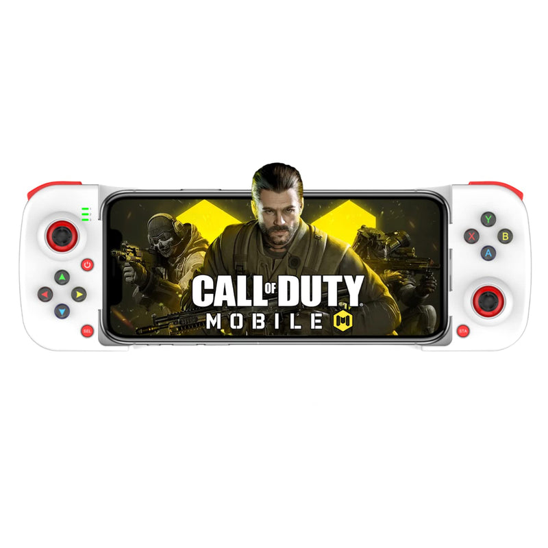  [AUSTRALIA] - Mobile Game Controller for iOS iPhone 14/13/12/11/X, iPad, MacBook, Android Samsung, TCL, Tablet, PC, Steam Deck, Wireless Gamepad Joystick for Call of Duty, Apex, with Macro Programming -Direct Play White