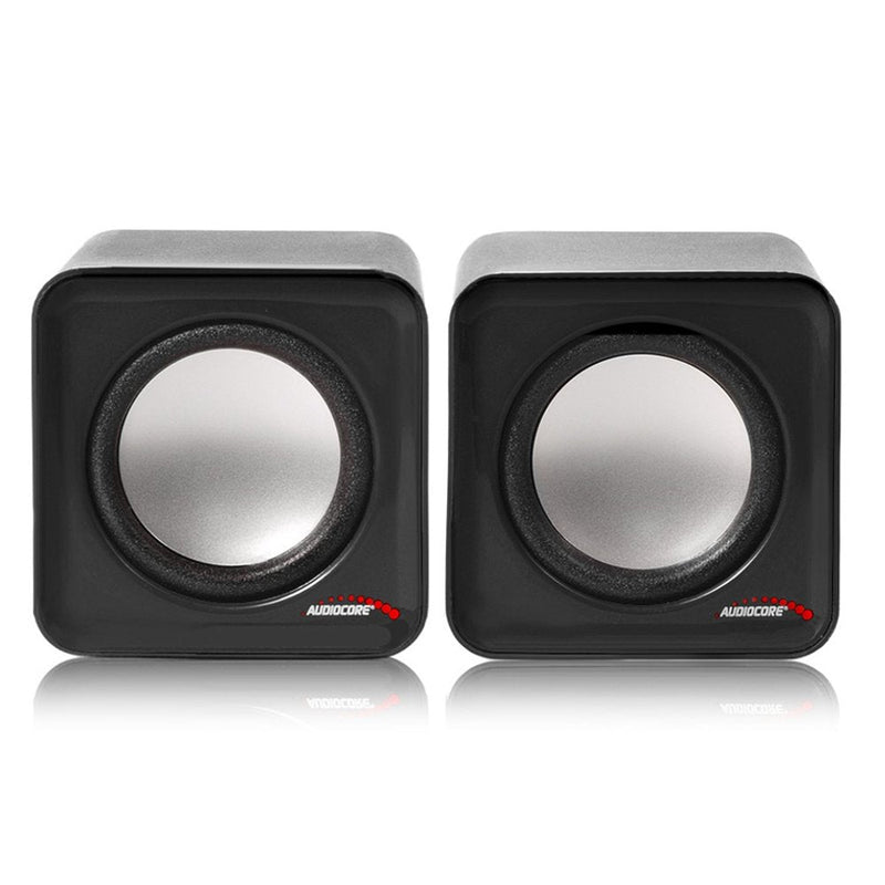  [AUSTRALIA] - Audiocore AC870 Compact Stereo Speaker 2.0 PC 2 x 3 Watt RMS (Black) Black