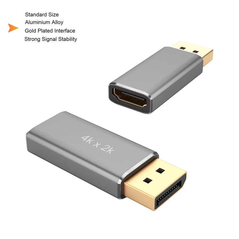  [AUSTRALIA] - DisplayPort to HDMI Adapter 4K UHD, Display Port DP to HDMI Female Connector Gold-Plated with DisplayPort Source Devices-PC to Monitor - Grey 1