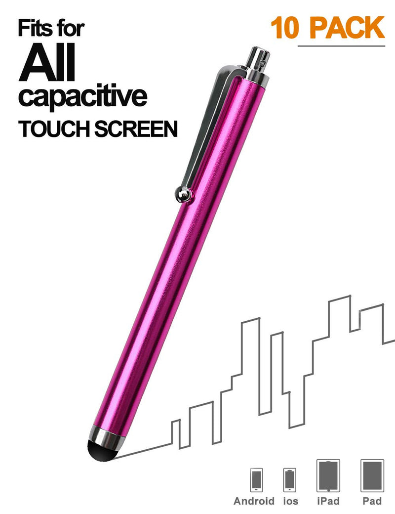  [AUSTRALIA] - Stylus Pens for Touch Screens, LIBERRWAY Stylus Pen 10 Pack of Pink Purple Black Green Silver Stylus Universal Touch Screen Capacitive Stylus Compatible with Kindle ipad iPhone Samsung