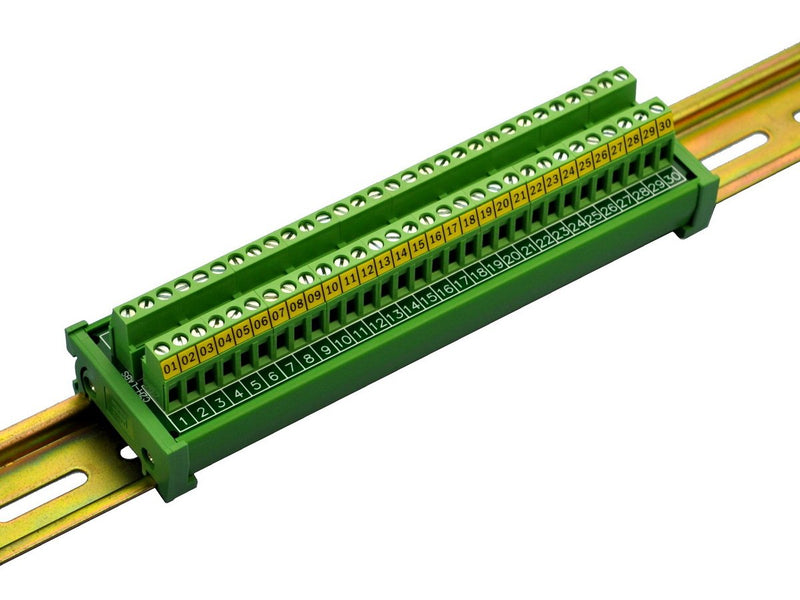  [AUSTRALIA] - Electronics-Salon DIN Rail Mount 30 Position 24A / 400V Screw Terminal Block Distribution Module.