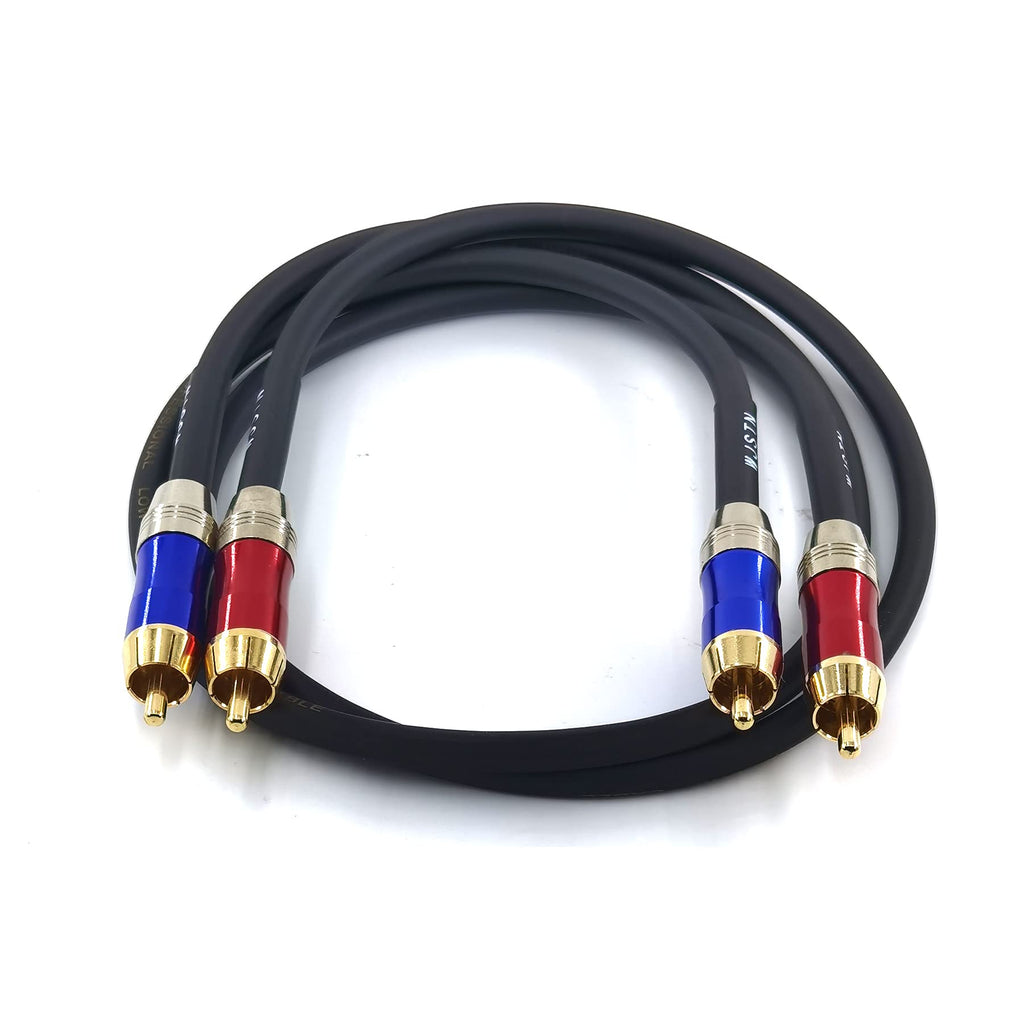  [AUSTRALIA] - WJSTN-020 RCA to RCA Audio Cable, 1RCA Male to 1RCA Male Stereo Audio Cable Converter, Digital Stereo Audio Cable for subwoofer, Home Theater, high-Fidelity Audio-Double Shielding-2 Pack (2FT) 2FT