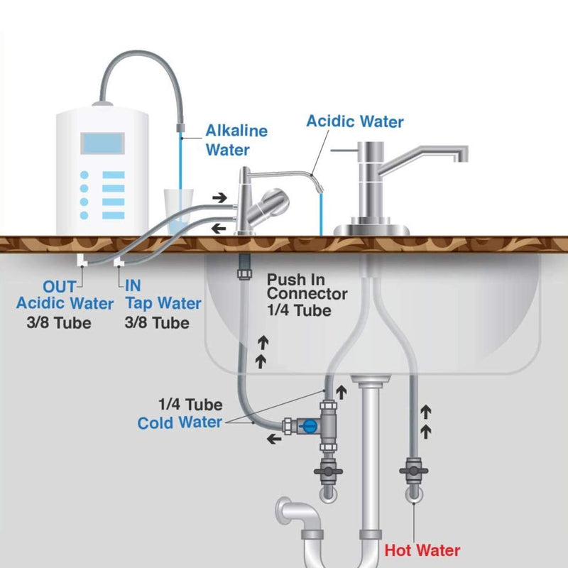  [AUSTRALIA] - Rhorawill Alkaline Water Ionizer Faucet Tap Ionizer Faucet Water Filtration Faucet with Acid Drain Spout Dispensing Acidic Water Chrome Plated for Under Sink Installation