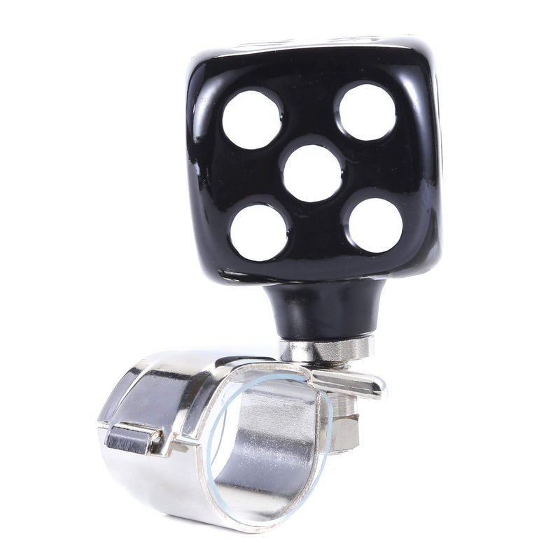  [AUSTRALIA] - Arenbel Steering Wheel Knob Dice Shape Suicide Spinner Power Handle Wheel Driving Knobs fit Most Universal Car Truck Tractor Boat, (Black, White) Black(White)