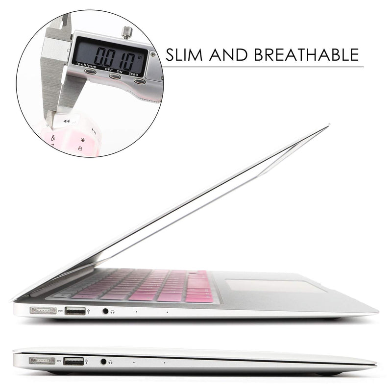 Allinside Pink Ombre Keyboard Cover Skin for MacBook Pro 13" 15" 17" (2015 or Older Version), MacBook Air 13" A1369/A1466, Older iMac Wireless Keyboard MC184LL/B 2010-2017 MacBook Air 13 & 2008-2015 Mac Pro 13/15 Ombre Pink - LeoForward Australia