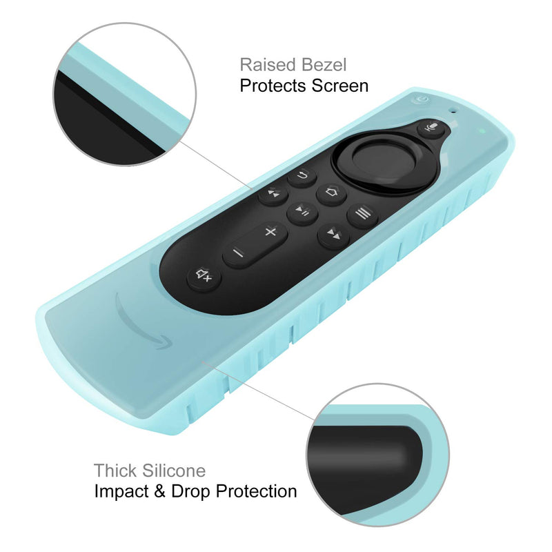 CaseBot Remote Case for Fire TV Stick (2nd and Later) / Fire TV Stick Lite/Fire TV Stick 4K / Fire TV Cube - Anti-Slip Silicone Cover for Alexa Voice Remote (2nd Gen and 3rd Gen), Blue-Glow Blue Glow in the Dark - LeoForward Australia