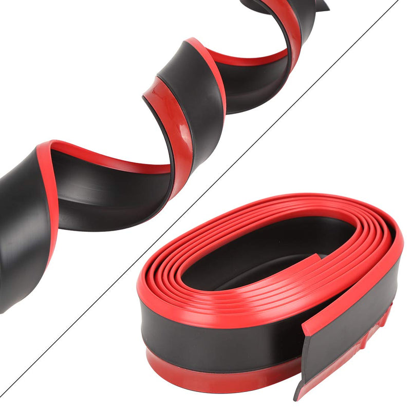  [AUSTRALIA] - X AUTOHAUX 2.5m 8.2ft Univesal Rubber Front Bumper Lip Splitter Body Side Skirt Protector Red for Car