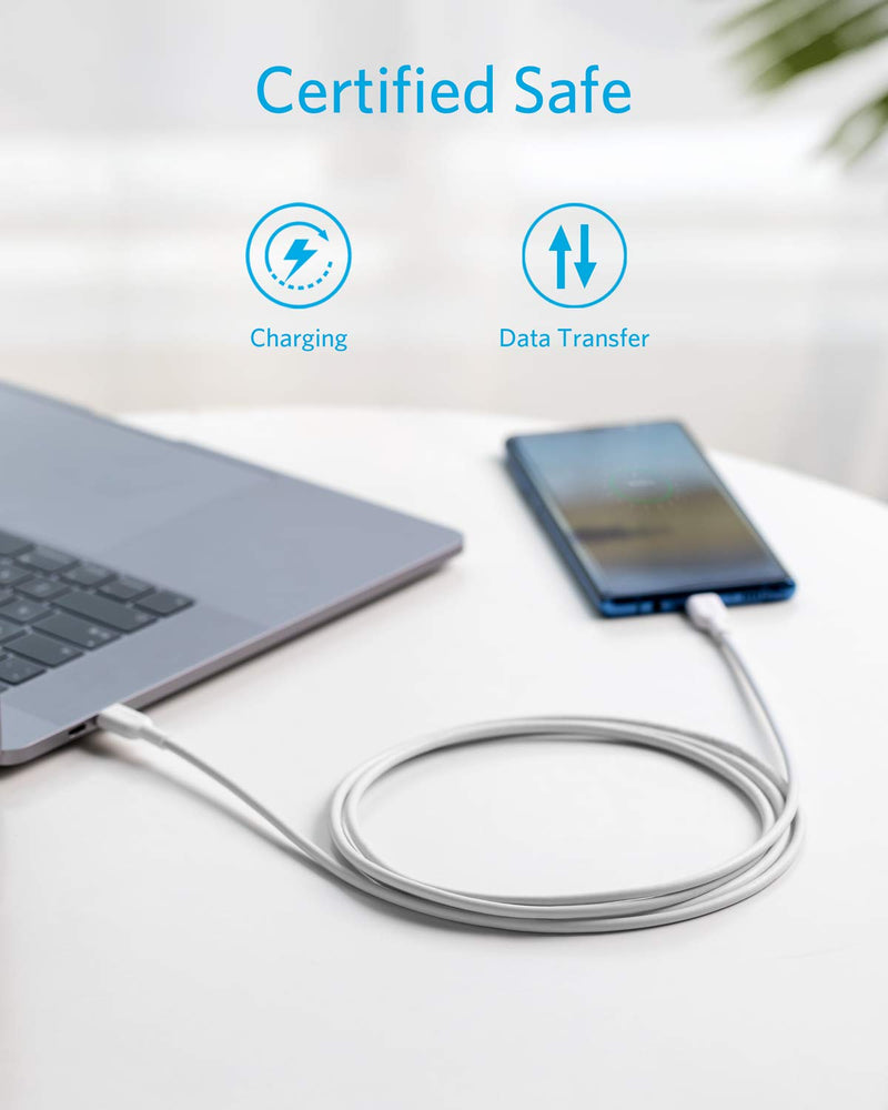 Anker USB C to USB C Cable, Powerline II USB-C to USB-C 2.0 Cord (6ft) USB-IF Certified, Power Delivery PD Charging for MacBook, Matebook, iPad Pro 2020, Chromebook, Switch, and More(White) 6ft white - LeoForward Australia