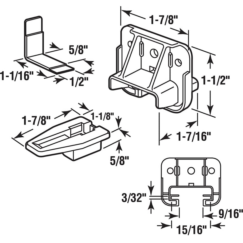  [AUSTRALIA] - Slide-Co 223887 Track Guide and Glides – Replacement Furniture Parts for Dressers, Hutches and Nightstand Drawer Systems (2-Pack), Brown 1