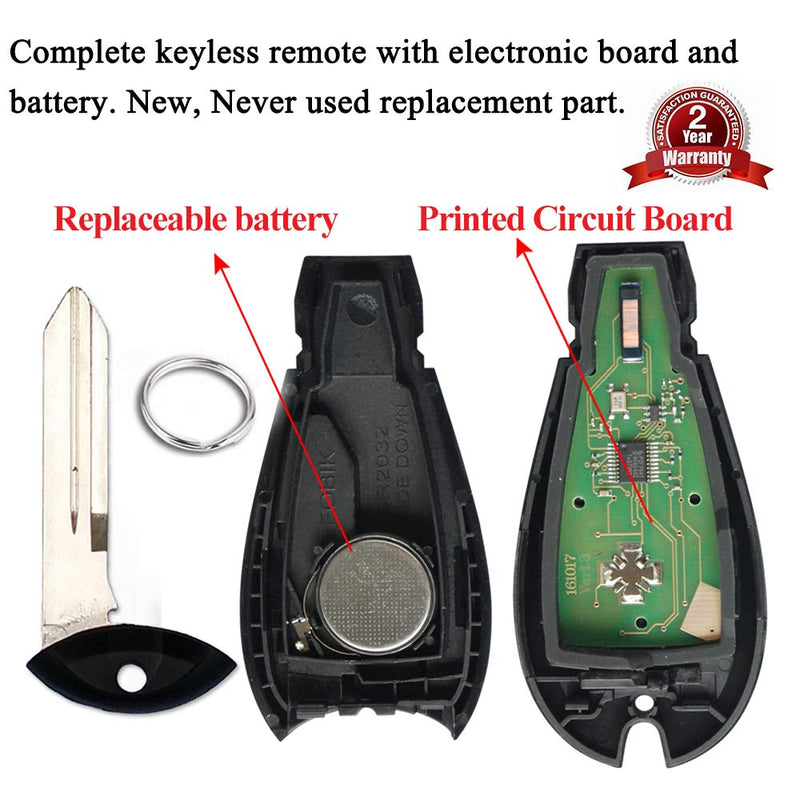  [AUSTRALIA] - SaverRemotes 6 Button Key Fob Compatible for 2008-2015 Chrysler Town and Country，2008-2014 Dodge Grand Caravan