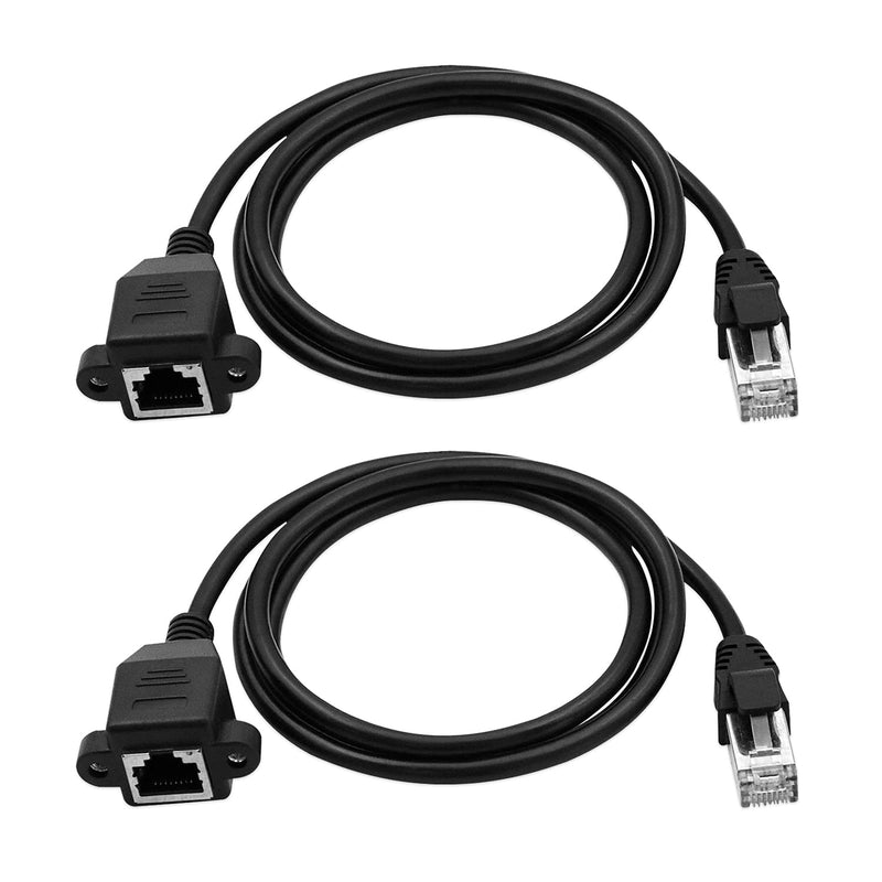  [AUSTRALIA] - V TELESKY 2Pack 3.3Ft RJ45 Ethernet Extension Cable, Cat6 Pure Copper Male to Female Connecting Wire