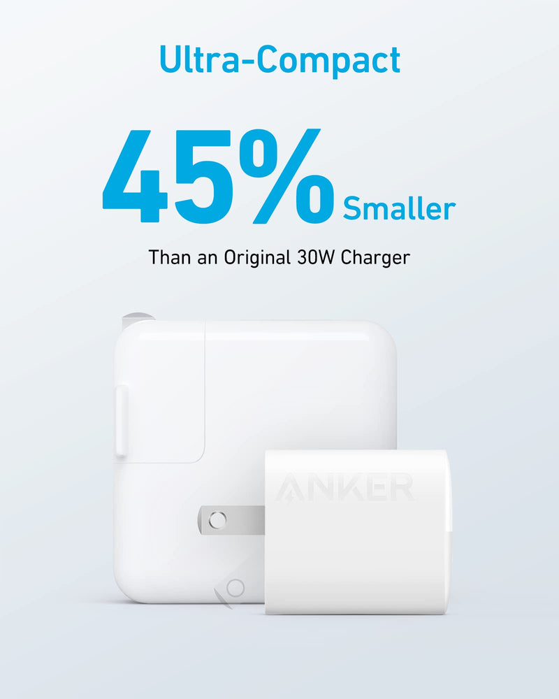  [AUSTRALIA] - Anker USB C Charger, 323 Charger (33W), 2 Port Compact Charger with Foldable Plug for iPhone 14/14 Plus/14 Pro/14 Pro Max/13/12, Pixel, Galaxy, iPad/iPad Mini and More (Cable Not Included) - White