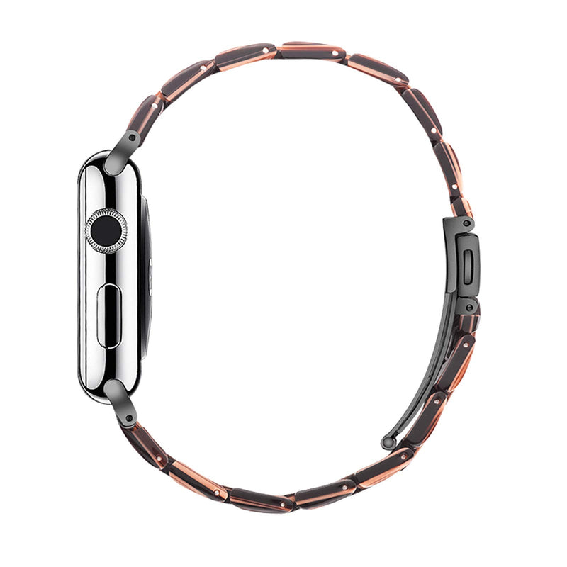 Light Apple Watch Band - Fashion Resin iWatch Band Bracelet Compatible with Stainless Steel Buckle for Apple Watch Series 6 Series SE Series 5 Series 4 Series 3 Series 2 1 (Chocolate, 38mm/40mm） - LeoForward Australia