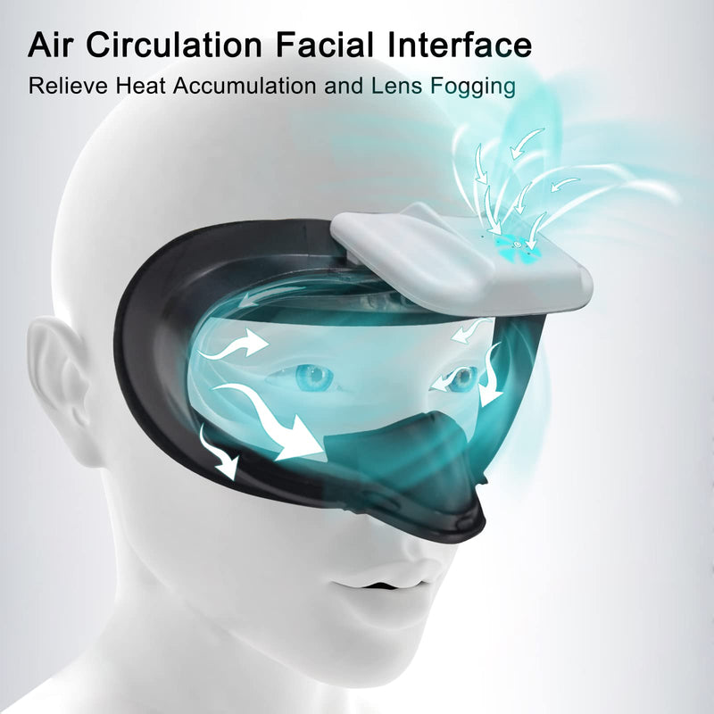  [AUSTRALIA] - 8VR Air Circulation Facial Interface Accessories Compatible with Quest 2, Fan with Comfortable Leather Face Pad, Relieve Heat Accumulation and Lens Fogging White