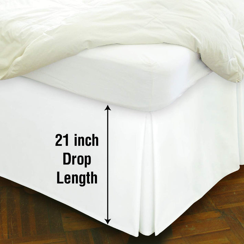  [AUSTRALIA] - Spacemaker Extra-Long 21" Drop Length Bed Skirt, California King, White