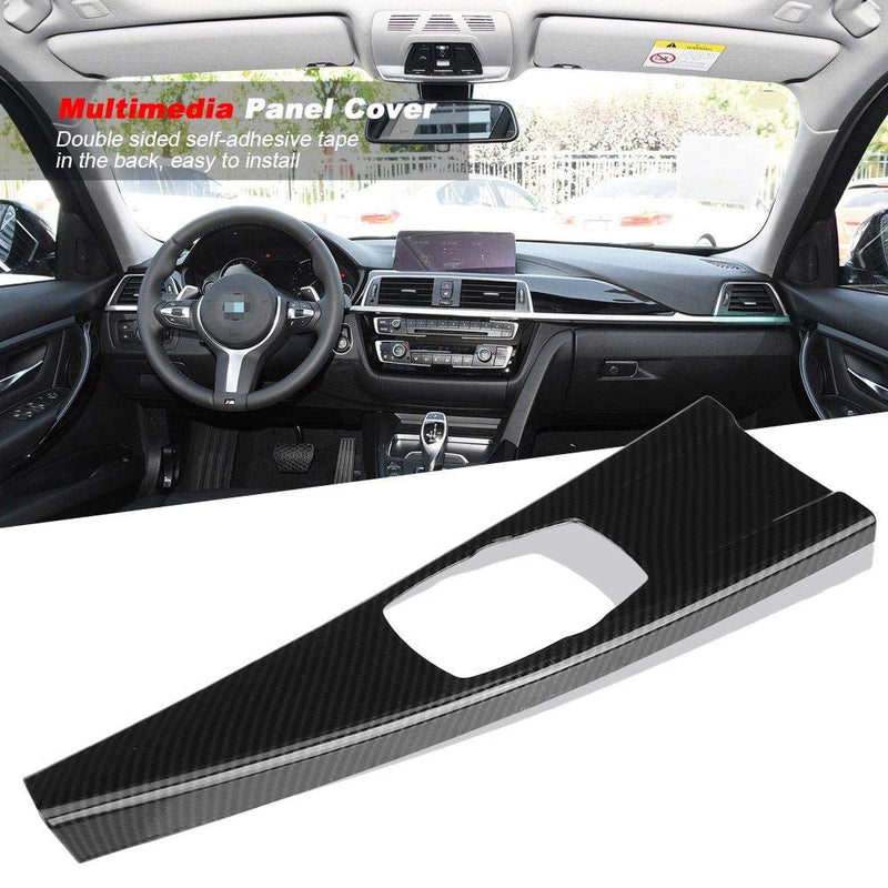  [AUSTRALIA] - Suuonee Multimedia Panel Cover, Carbon Fiber ABS Interior Multimedia Panel Cover Trim Fir For 3 Series F30 F34 4 Series F33 F36