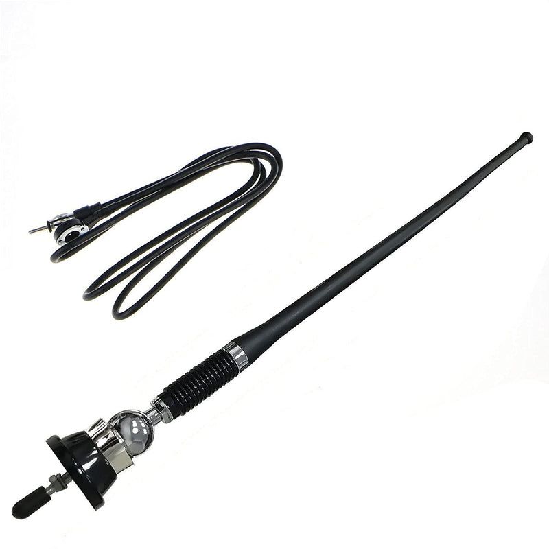  [AUSTRALIA] - NC 16.9 Inch Car FM AM Radio Antenna, Flexible Mast Radio FMAM Antenna Universal Car Stereo Auto Roof Fender Radio AM FM Wing Mount Signal Aerial Antenna with Antenna Extension Cable