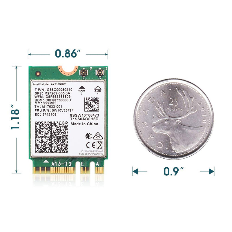  [AUSTRALIA] - FocusFoto AX210NGW Dual Band WiFi Card 6E Intel NGFF 802.11AX 3000Mbps 2.4Ghz/5Ghz Wi-Fi Card with Bluetooth 5.2 for Laptop PC