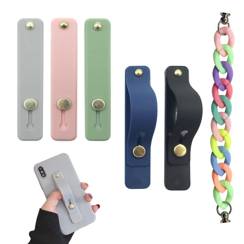  [AUSTRALIA] - 6 Pcs Phone Loop Finger Holder Cell Phone Grip Strap Loop Phone Holder for Hand Portable Telescopic Stretching Loops Finger Kickstand Fit Most Smartphones 6 Colors