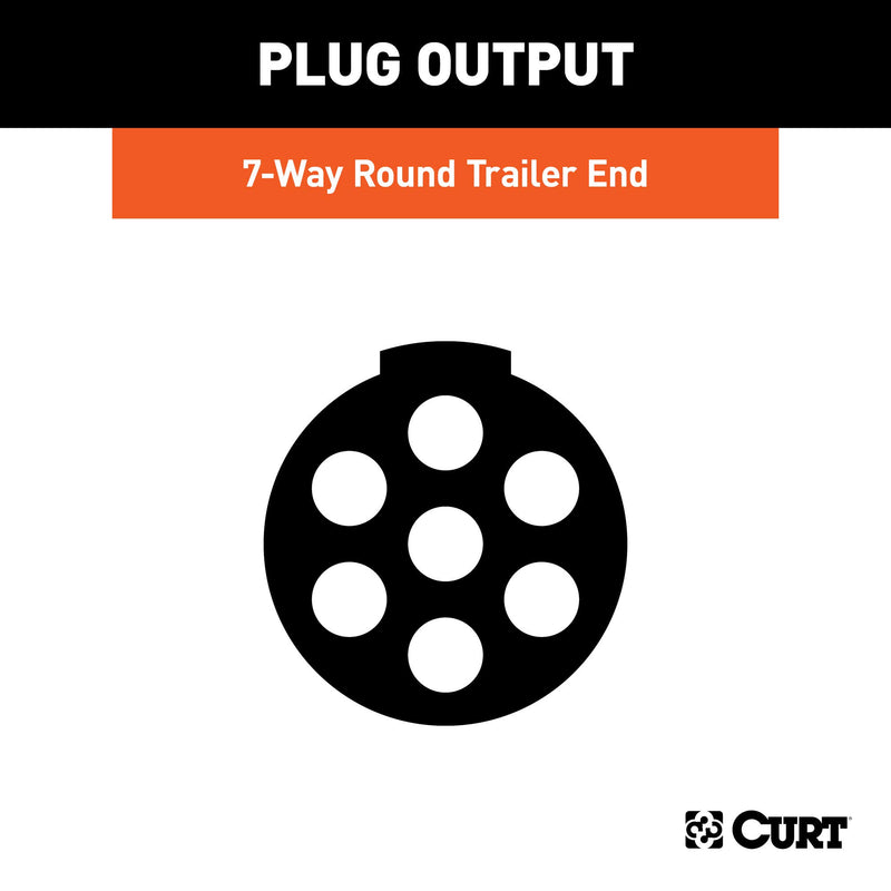  [AUSTRALIA] - CURT 58180 Trailer-Side 7-Way Round Trailer Wiring Harness Socket with Spring, 7-Pin Trailer Wiring