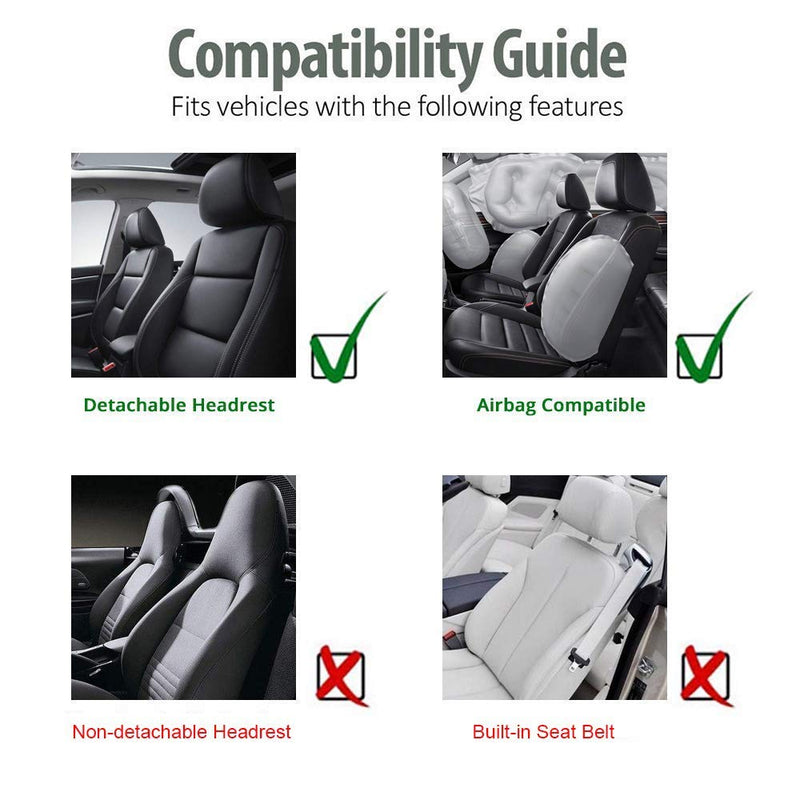  [AUSTRALIA] - Audel Universal Full Set Fabric Car Seat Covers Embossed Cloth Car Seat Protector(Airbag Compatible Anti-Slip) gray
