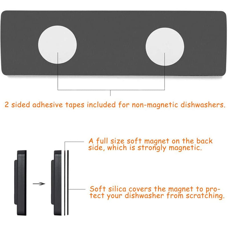  [AUSTRALIA] - Dishwasher Magnet Clean Dirty Sign Shutter Only Changes When You Push It Non-Scratching Strong Magnet or 3M Adhesive Options Indicator Tells Whether Dishes are Clean or Dirty (Silver) 1.silver