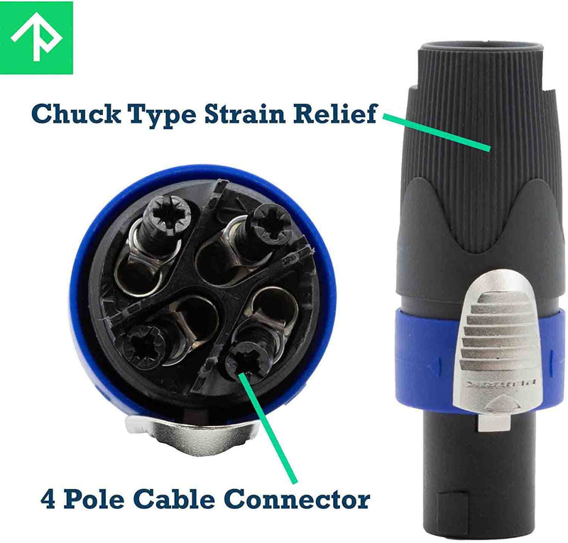  [AUSTRALIA] - Neutrik NL4FX 4-Pole speakON Cable Connector, Dark Grey Bushing - 4pk