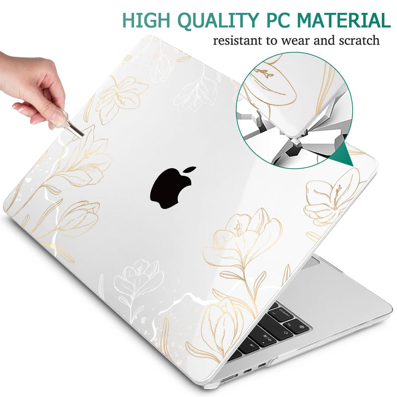  [AUSTRALIA] - May Chen Compatible with [2023 Newest Release] MacBook Air 15.3 Inch Case Model A2941, Plastic Hard Shell Case with Keyboard Cover for MacBook Air 15 M2 Chip Fits Touch ID, Floral Wallpaper