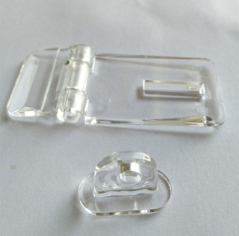 6PCS Crystal Clear Acrylic Lock Hasp Buckle Transparent Hinge Hasps - LeoForward Australia