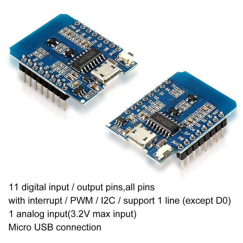  [AUSTRALIA] - Dorhea 7PCS ESP8266 ESP-12F Development Board NodeMcu D1 Module for ESP8266 ESP-12F 4M Bytes WLAN WiFi Internet Development Board 7