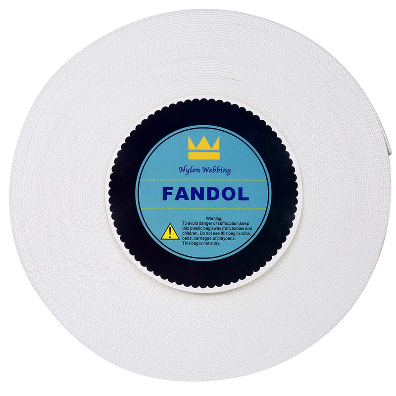  [AUSTRALIA] - FANDOL Nylon Webbing - Heavy Duty Strapping for Crafting Pet Collars, Shoulder Straps, Seatbelt, Slings, Pull Handles - Repairing Furniture, Gardening, Outdoor Gear & More (1 inch x 10 Yards, White) 1 inch x 10 yards