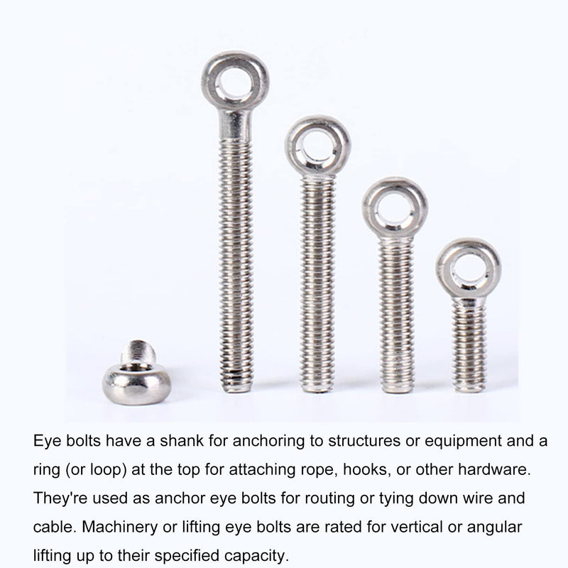  [AUSTRALIA] - MroMax M10 x 40mm Machinery Shoulder Swing Lifting Eye Bolt 304 Stainless Steel Metric Thread 2pcs M10*40