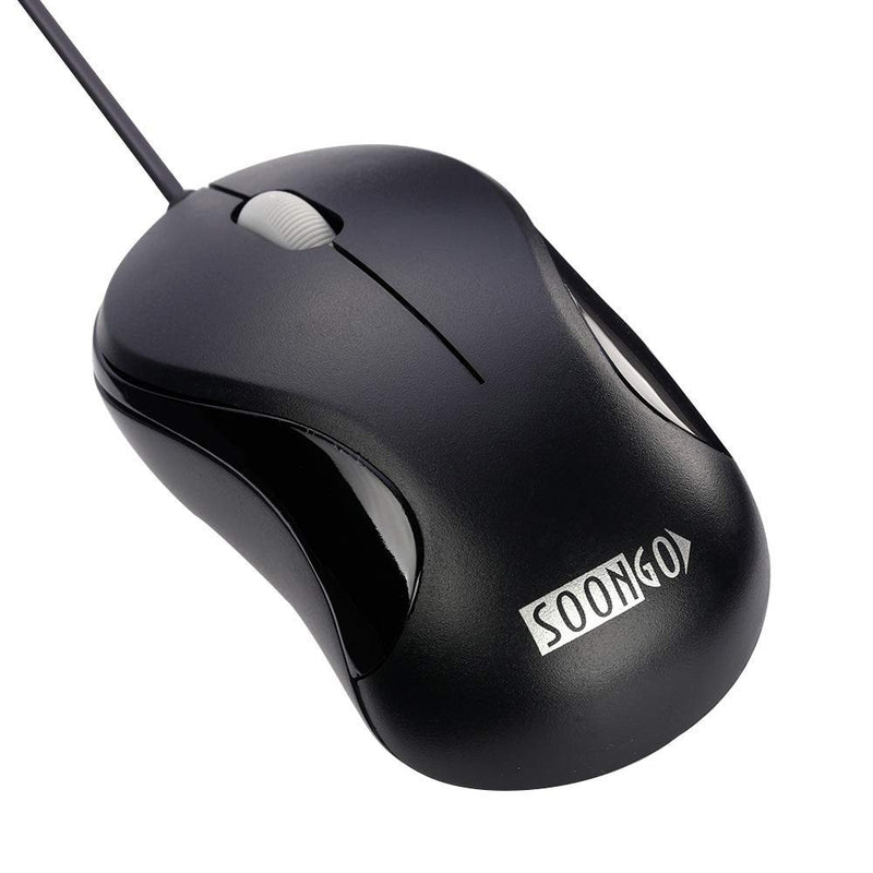 Computer Mouse 2 Pack Mini USB Mouse for Laptop Designed USB Optical Wired Mice for Office and Home use Compatible with Computer Laptop PC Desktop Windows 7/8/10/XP Vista and Mac Black Color by SOONGO BlackDouble - LeoForward Australia