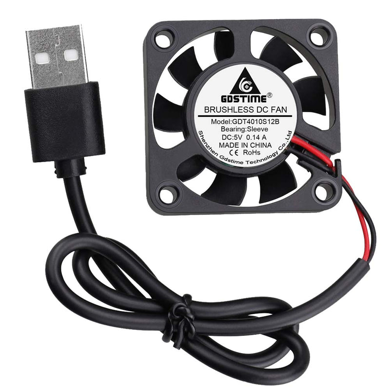 GDSTME 40mm USB Fan for VR Gear, Aquarium, Roku, Router, Raspberry Pi, Cosplay, Helmet Cooling Ventilation - LeoForward Australia